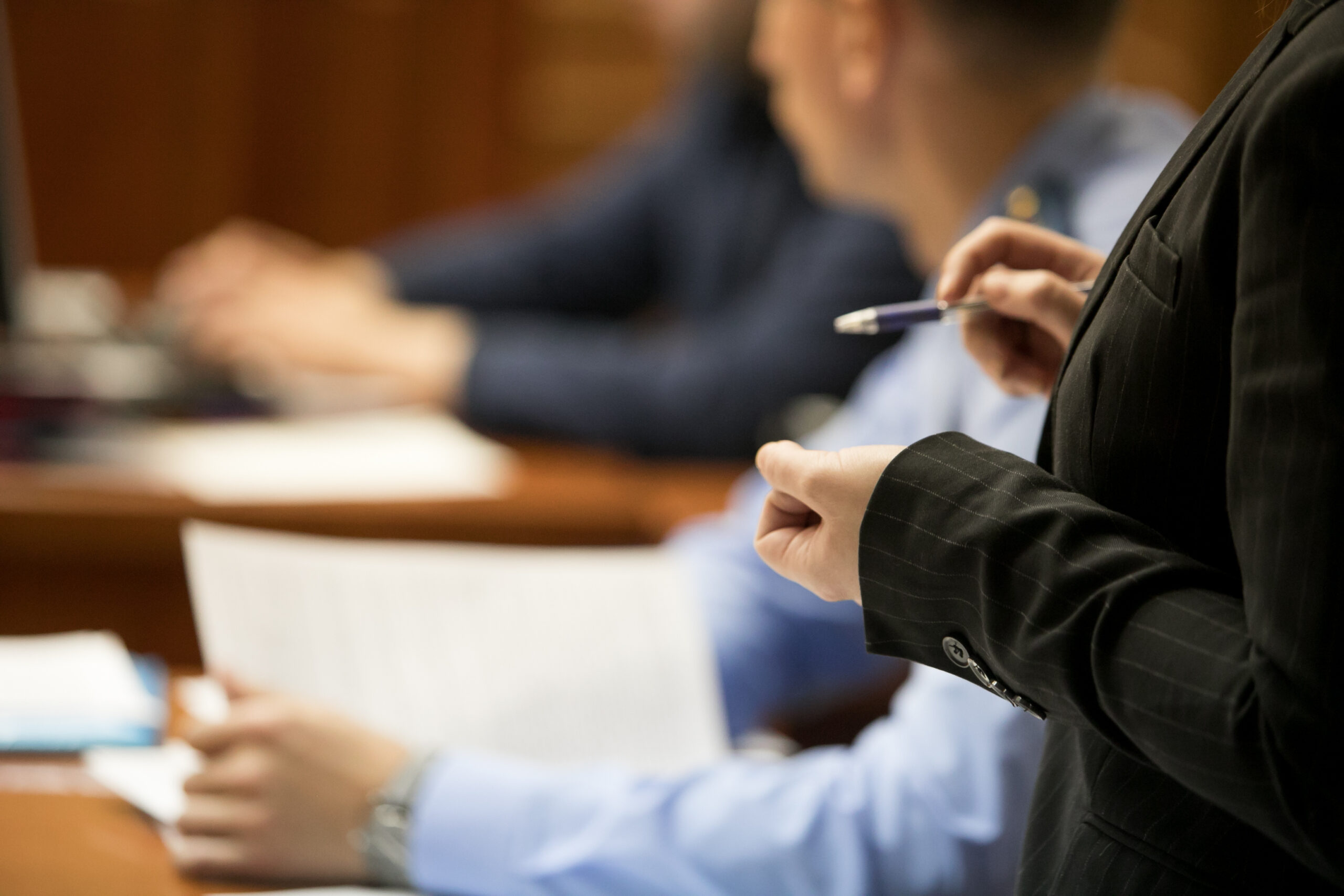 trial in a courtroom