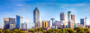 Downtown Atlanta Skyline showing several prominent buildings and - Stag Liuzza