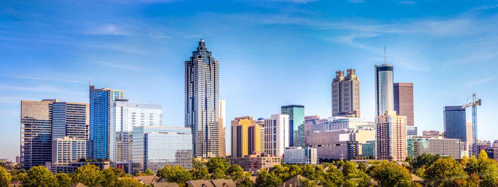 Downtown Atlanta Skyline showing several prominent buildings and