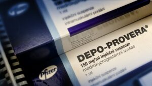 Boxes of the Depo-Provera contraceptive