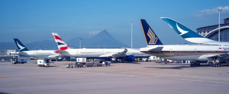airport with airplanes