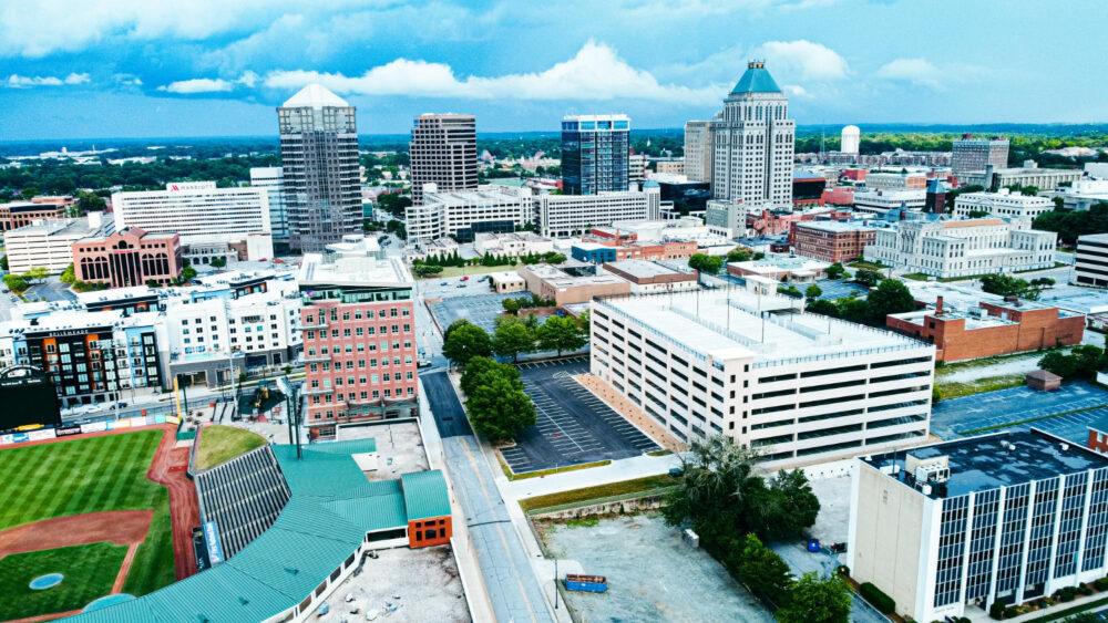 Aerial view of Greensboro, North Carolina