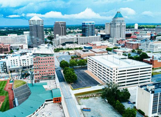 Aerial view of Greensboro, North Carolina
