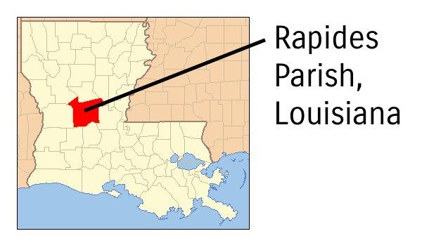 map showing where rapides parish is located in louisiana